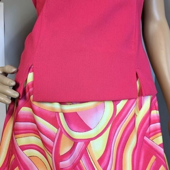 Vintage 90s y2k Brioche Mini Skirt Top Set Mod Psychedelic Mini Size Jrs 9/10 - Picture 4 of 11